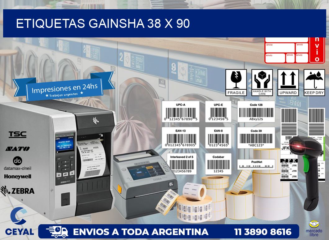 Etiquetas gainsha 38 x 90