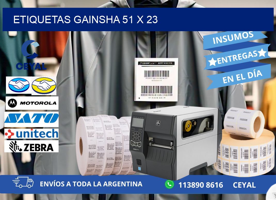 Etiquetas gainsha 51 x 23
