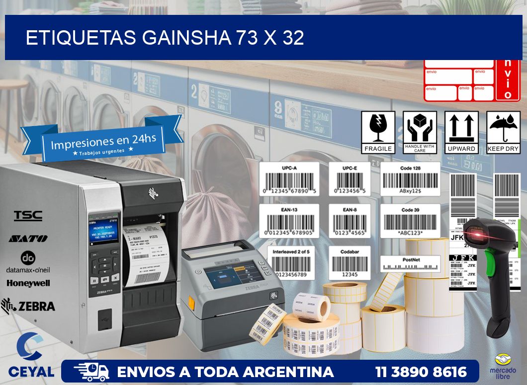 Etiquetas gainsha 73 x 32
