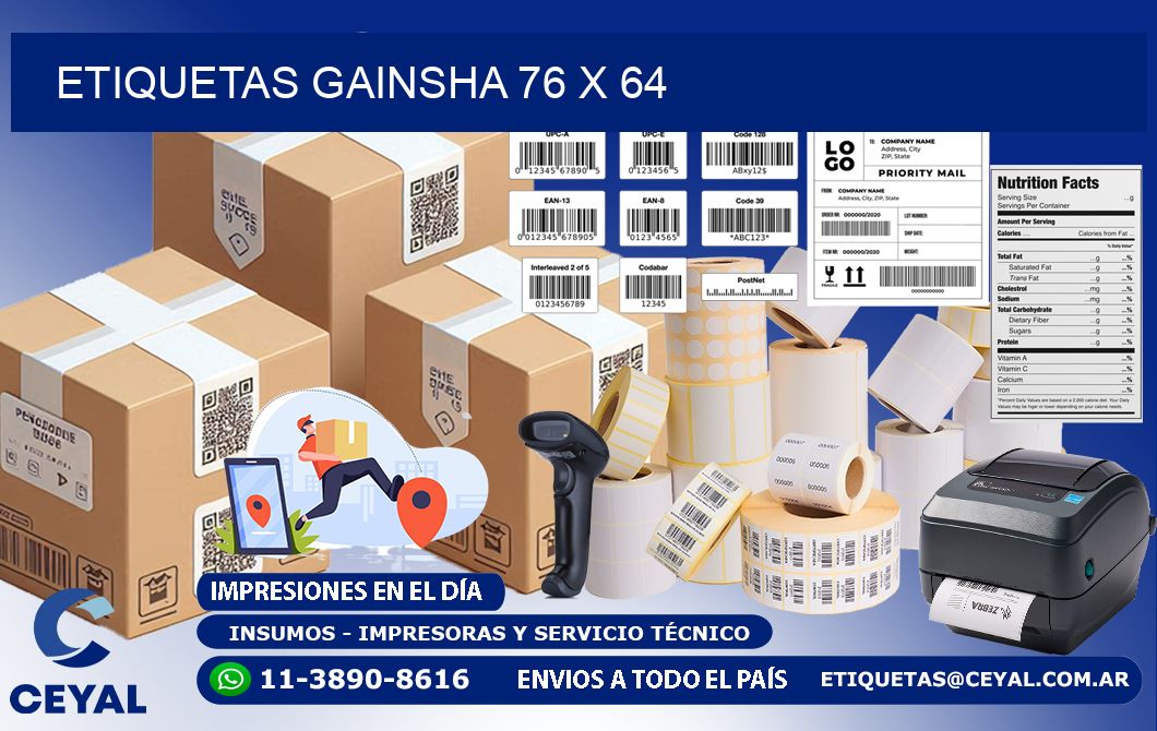 Etiquetas gainsha 76 x 64