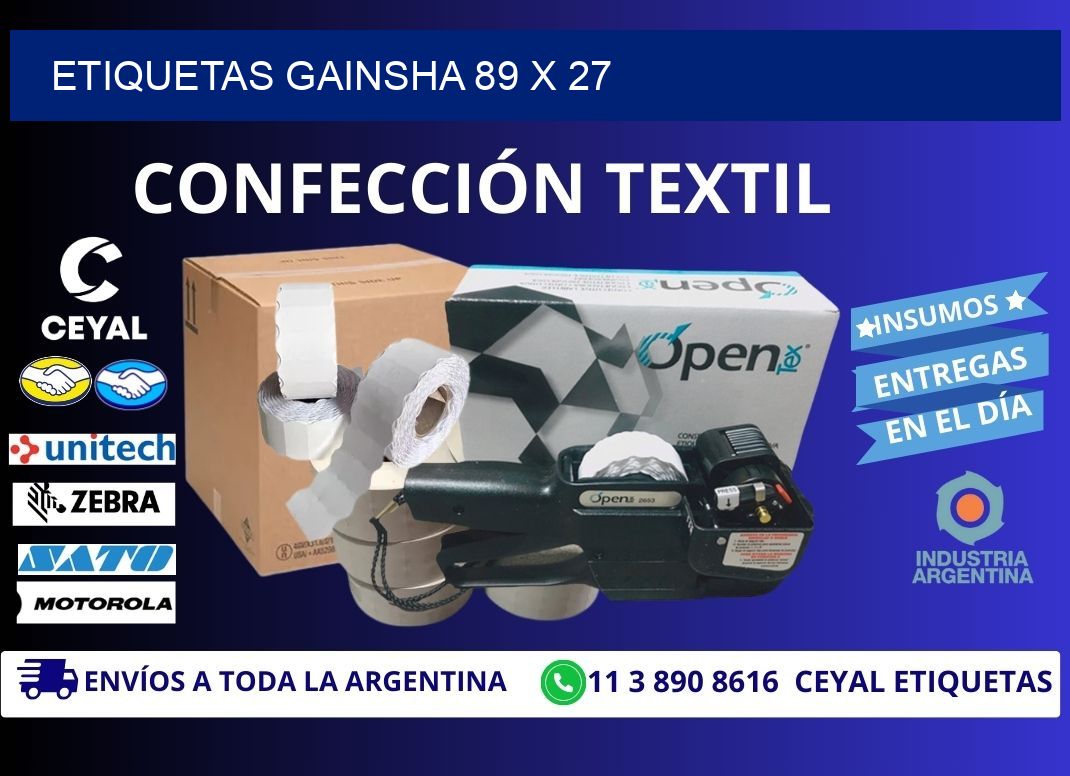 Etiquetas gainsha 89 x 27