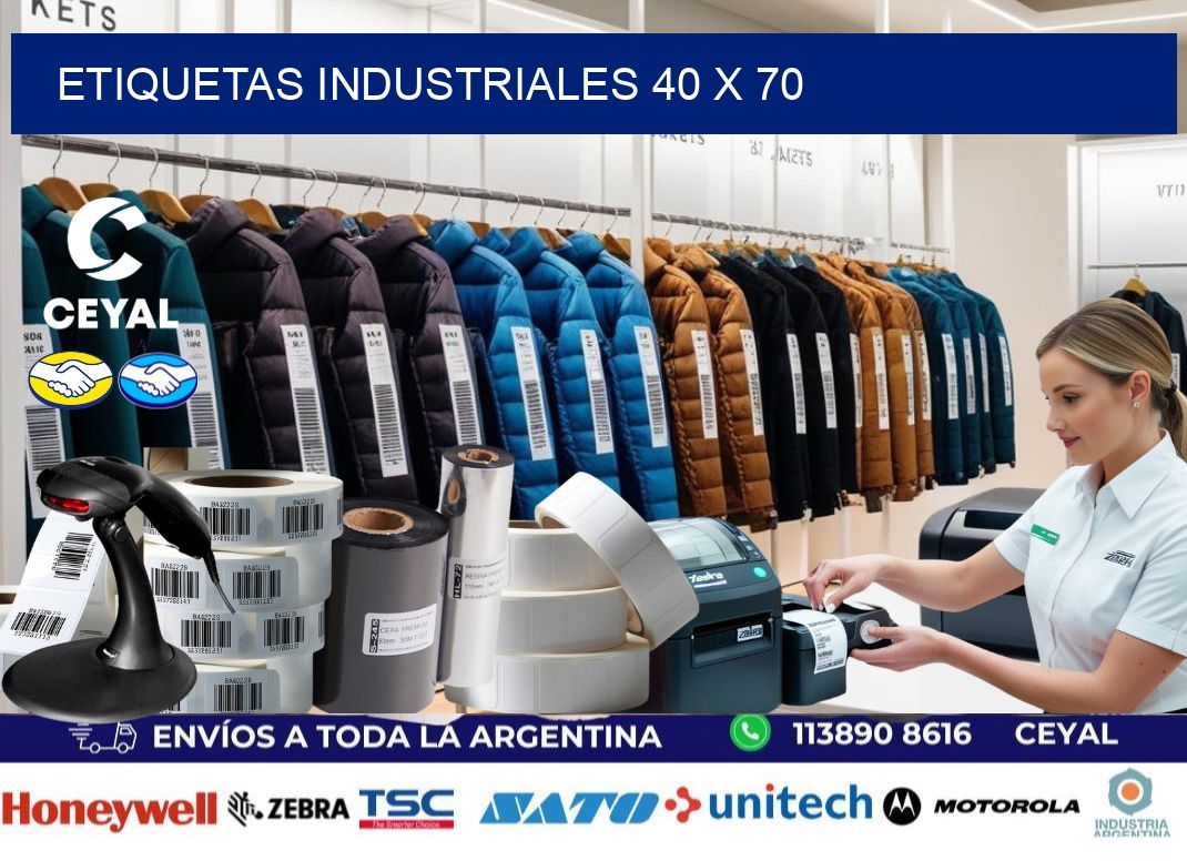 Etiquetas industriales 40 x 70