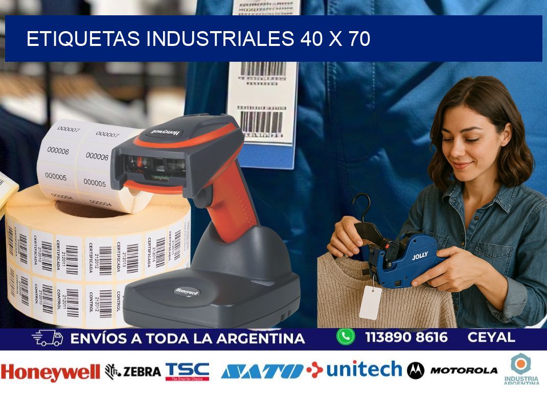 Etiquetas industriales 40 x 70