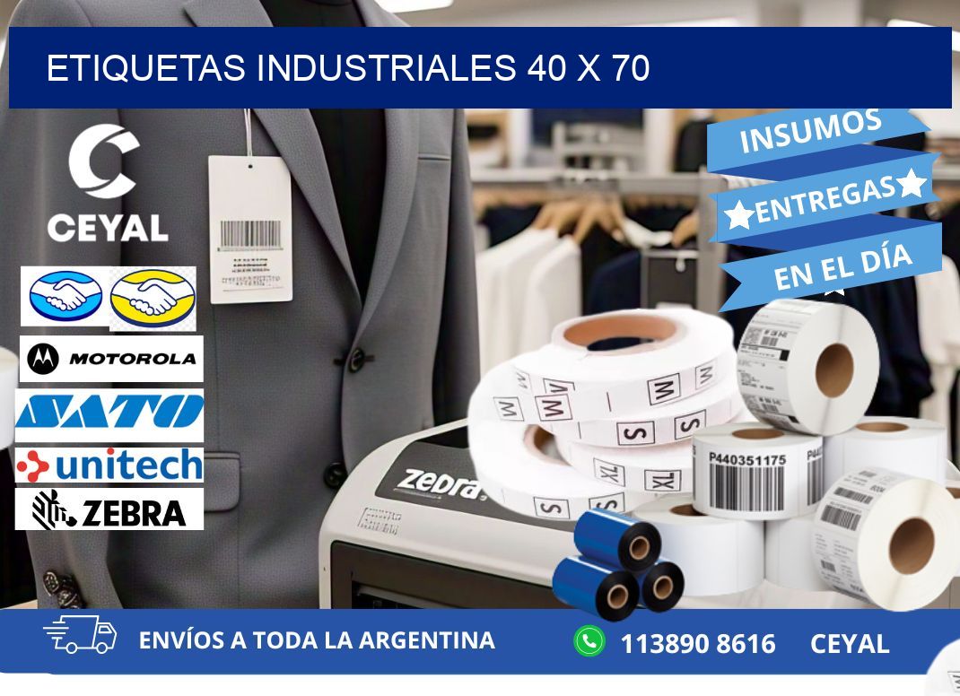 Etiquetas industriales 40 x 70