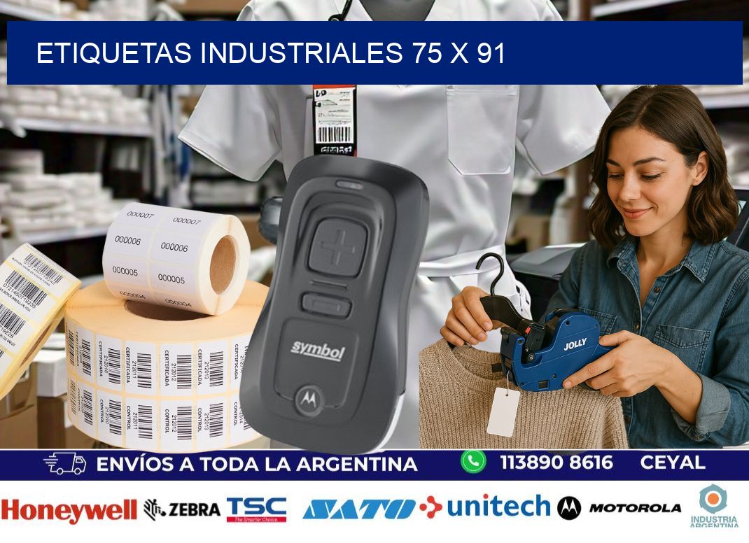 Etiquetas industriales 75 x 91