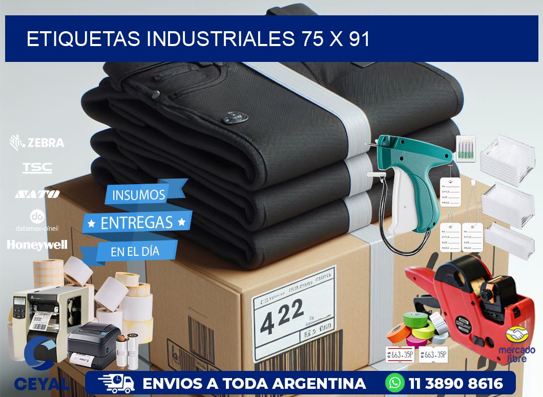 Etiquetas industriales 75 x 91