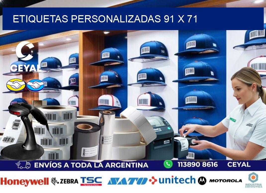 Etiquetas personalizadas 91 x 71