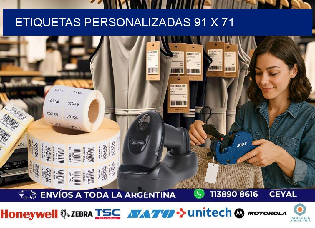 Etiquetas personalizadas 91 x 71