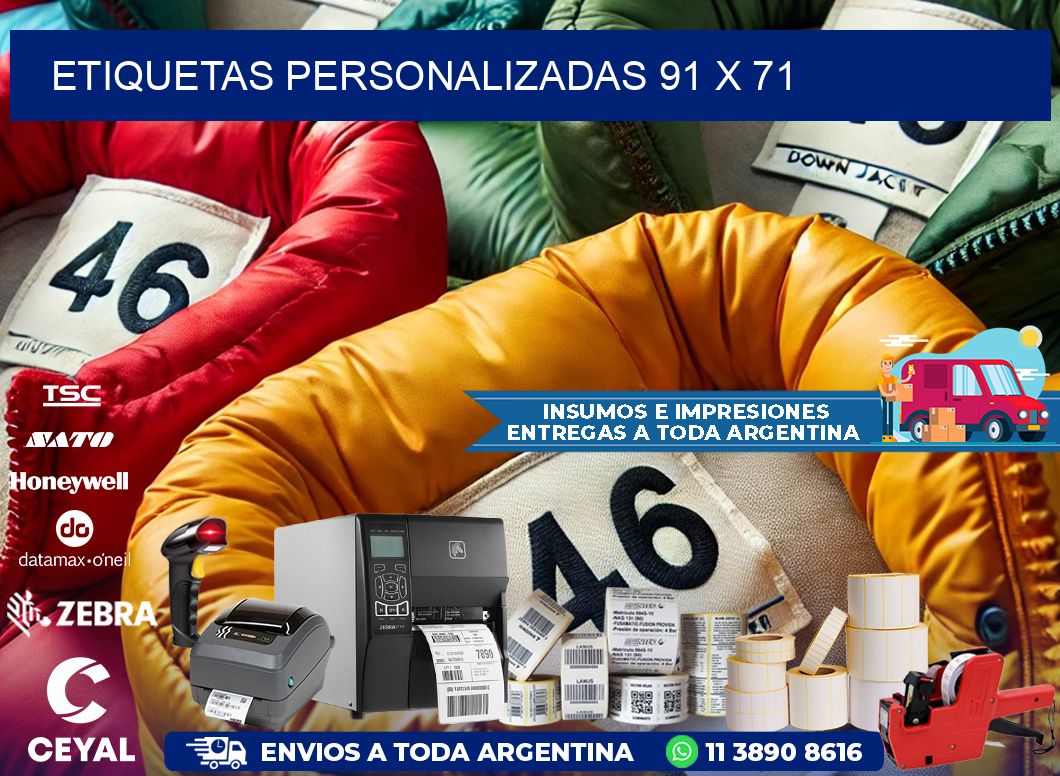 Etiquetas personalizadas 91 x 71
