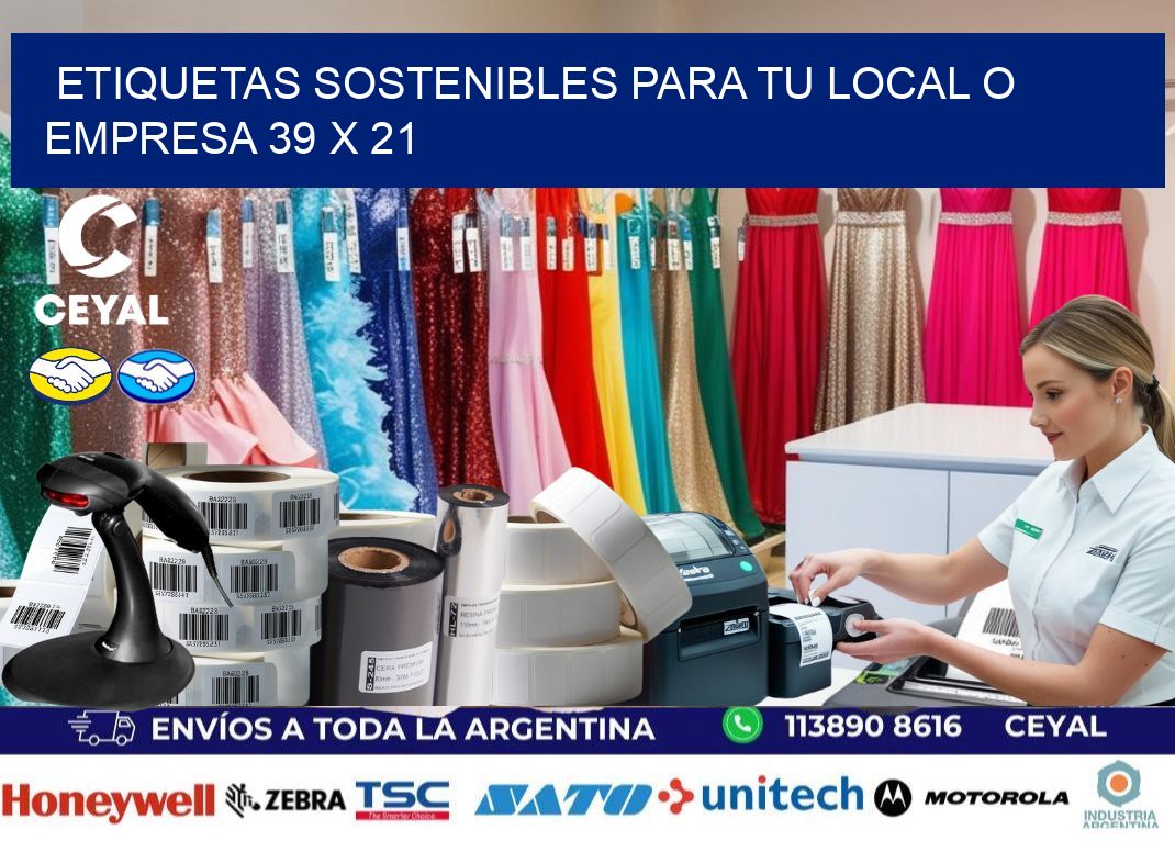 Etiquetas sostenibles para tu local o empresa 39 x 21