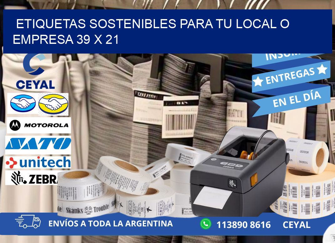 Etiquetas sostenibles para tu local o empresa 39 x 21