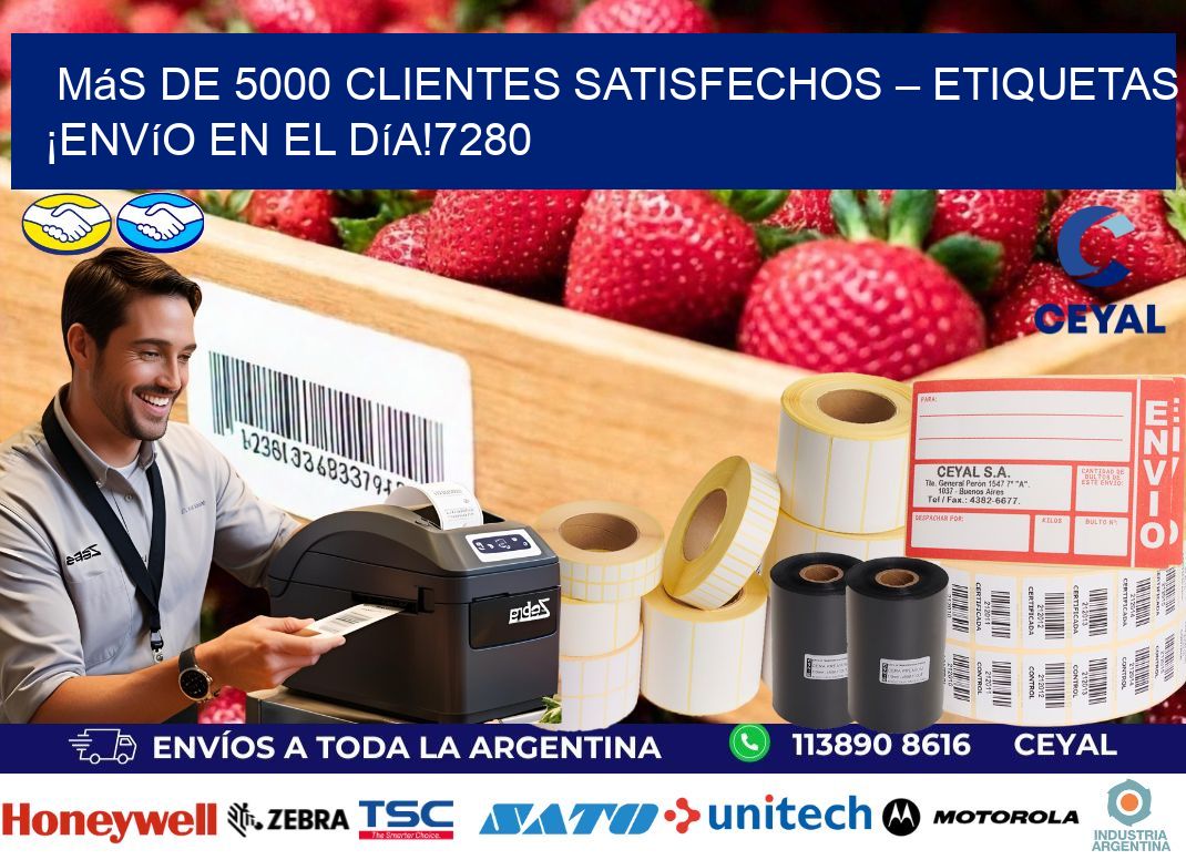 Más de 5000 Clientes Satisfechos – etiquetas ¡Envío en el Día!7280