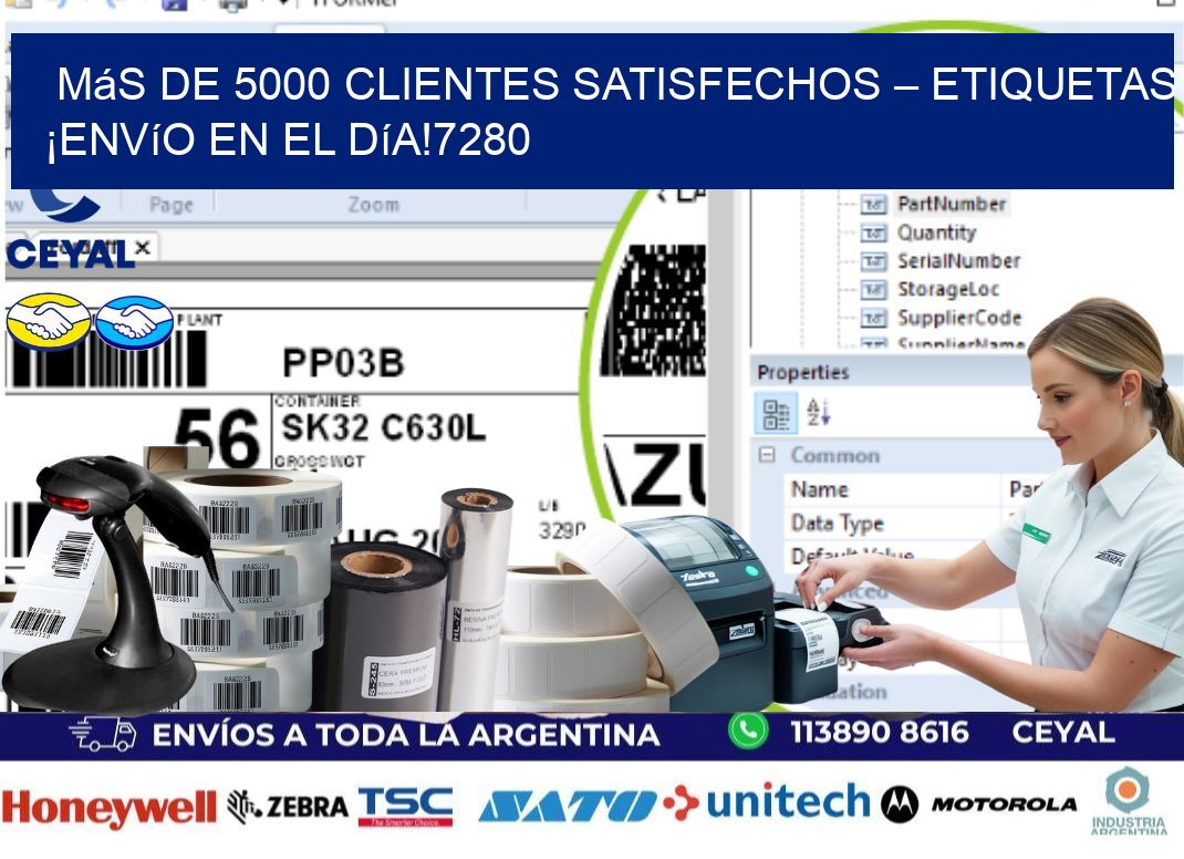 Más de 5000 Clientes Satisfechos – etiquetas ¡Envío en el Día!7280
