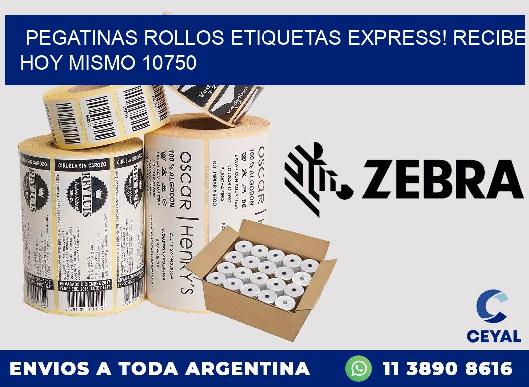 Pegatinas rollos etiquetas Express! Recibe Hoy Mismo 10750