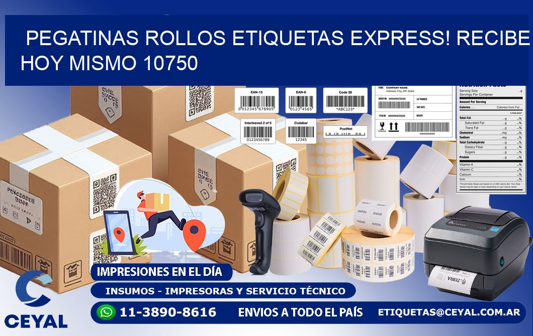 Pegatinas rollos etiquetas Express! Recibe Hoy Mismo 10750
