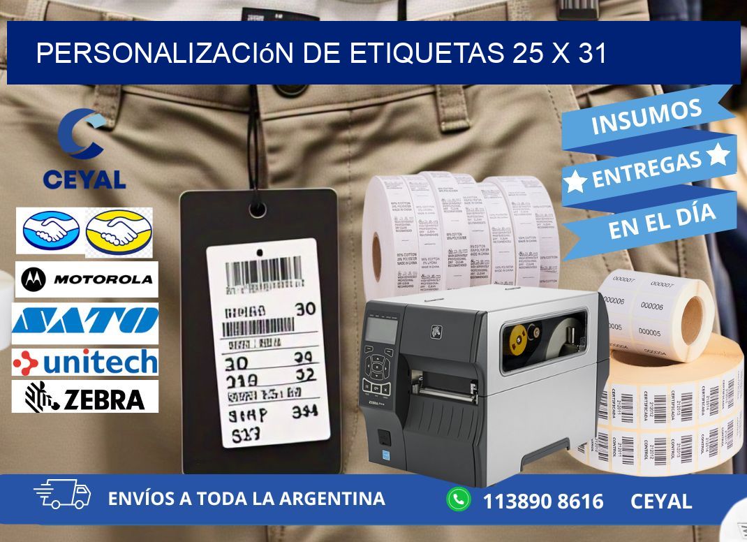 Personalización de etiquetas 25 x 31