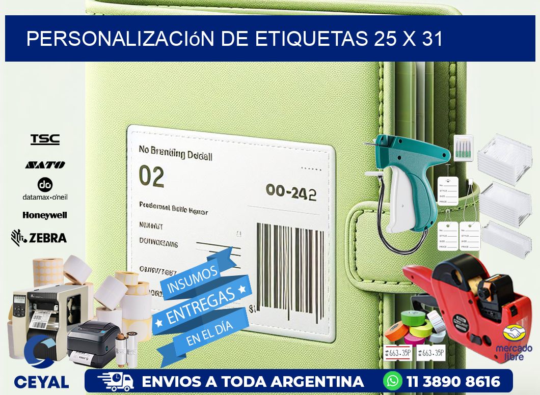 Personalización de etiquetas 25 x 31