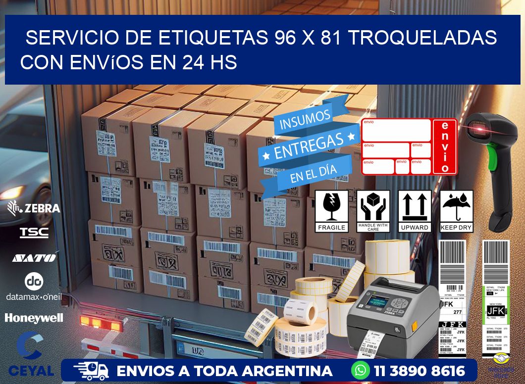 Servicio de etiquetas 96 x 81 troqueladas con envíos en 24 hs