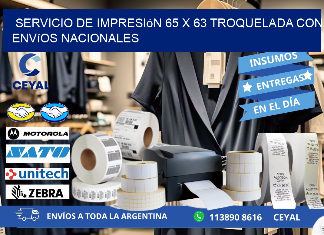 Servicio de impresión 65 x 63 troquelada con envíos nacionales