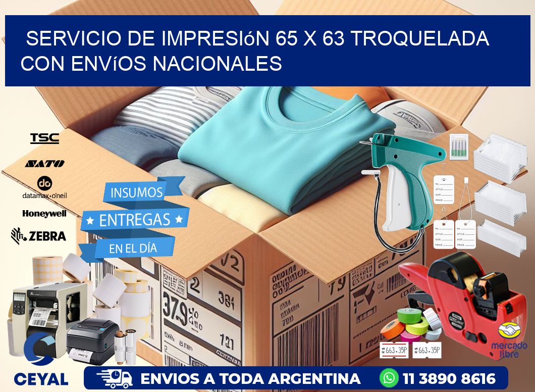 Servicio de impresión 65 x 63 troquelada con envíos nacionales