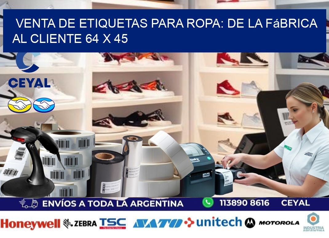 Venta de Etiquetas para Ropa: De la Fábrica al Cliente 64 x 45