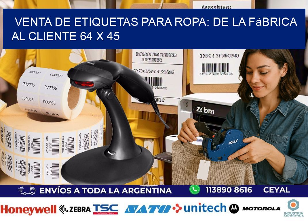 Venta de Etiquetas para Ropa: De la Fábrica al Cliente 64 x 45