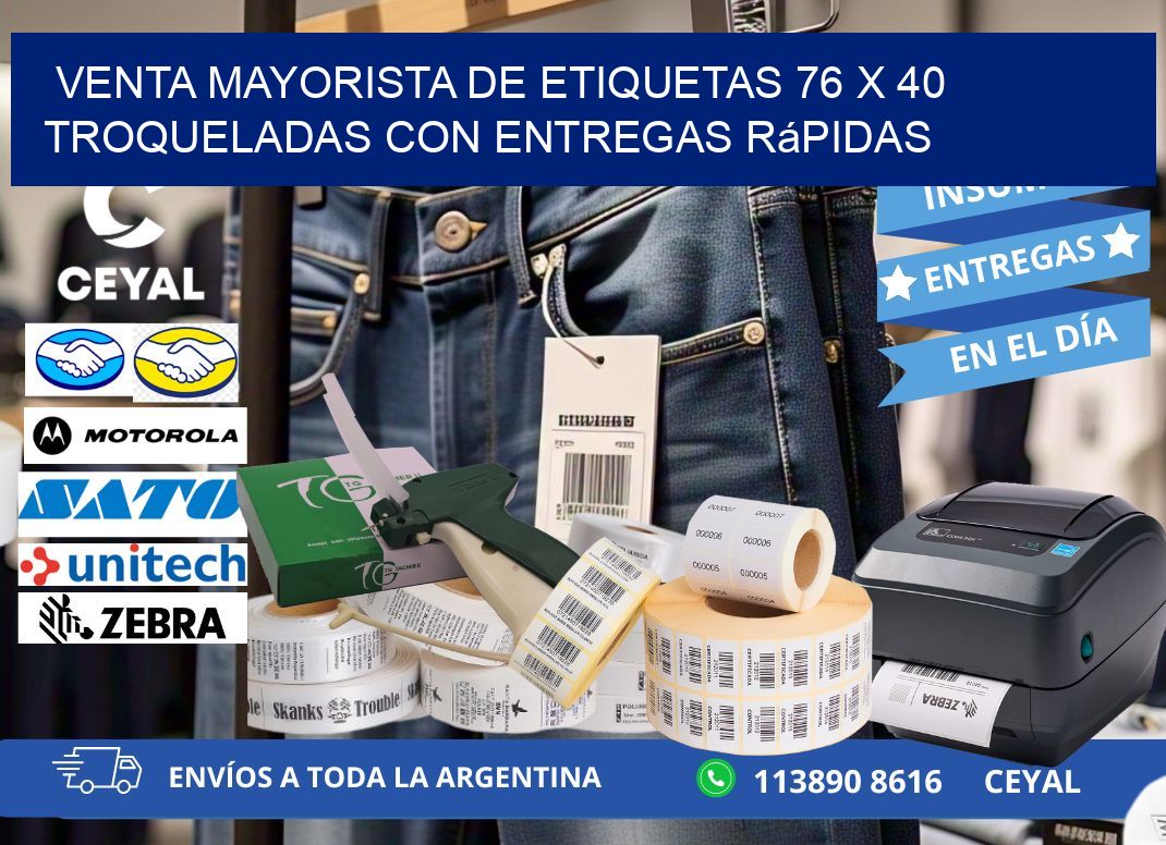 Venta mayorista de etiquetas 76 x 40 troqueladas con entregas rápidas