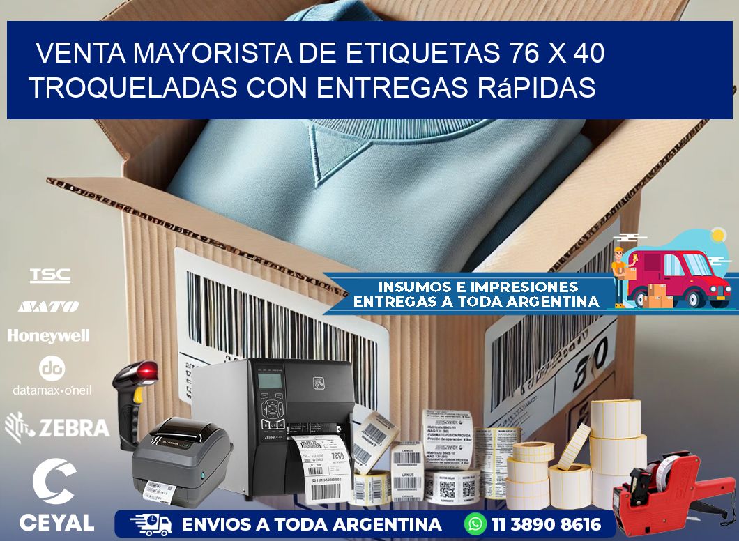 Venta mayorista de etiquetas 76 x 40 troqueladas con entregas rápidas