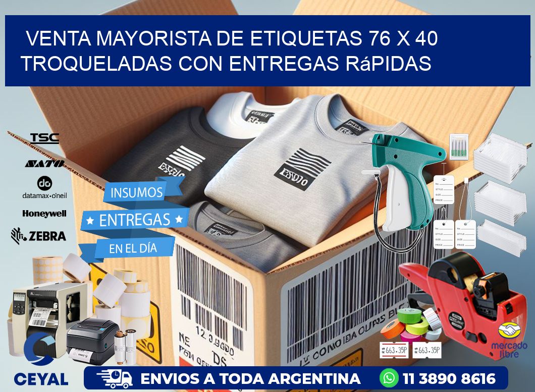 Venta mayorista de etiquetas 76 x 40 troqueladas con entregas rápidas