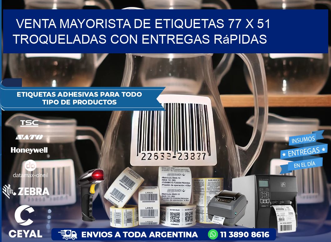 Venta mayorista de etiquetas 77 x 51 troqueladas con entregas rápidas