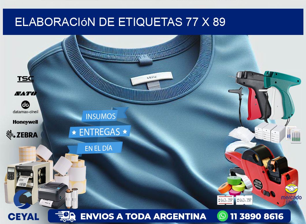 elaboración de etiquetas 77 x 89