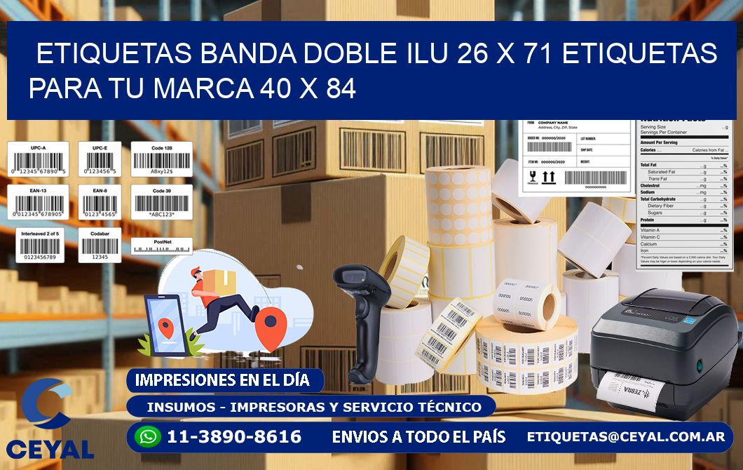 etiquetas banda doble ilu 26 x 71 etiquetas para tu marca 40 x 84