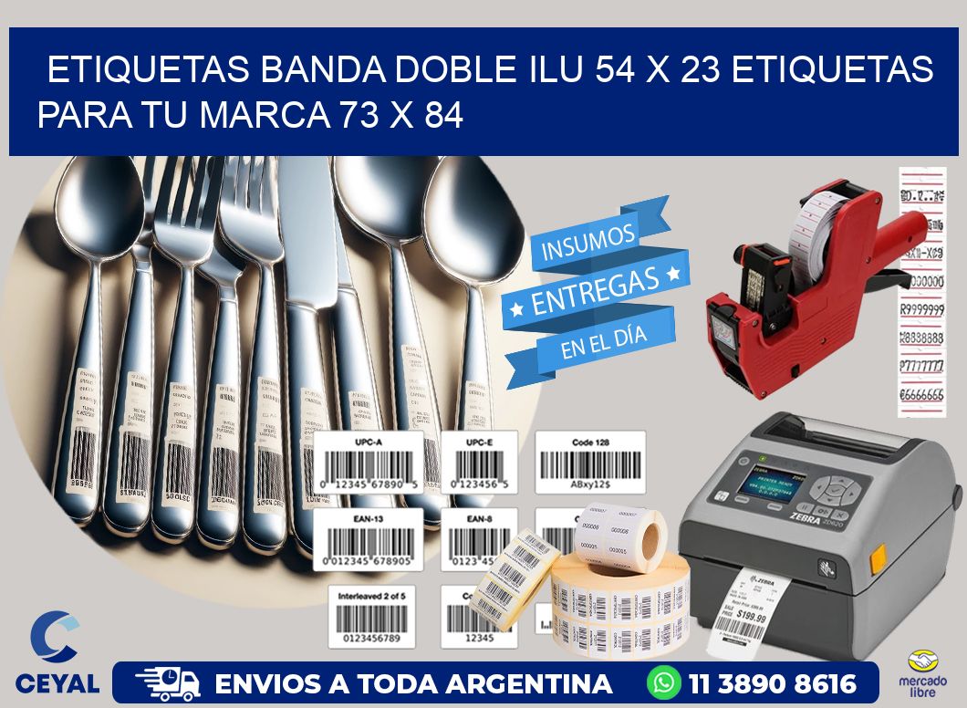 etiquetas banda doble ilu 54 x 23 etiquetas para tu marca 73 x 84