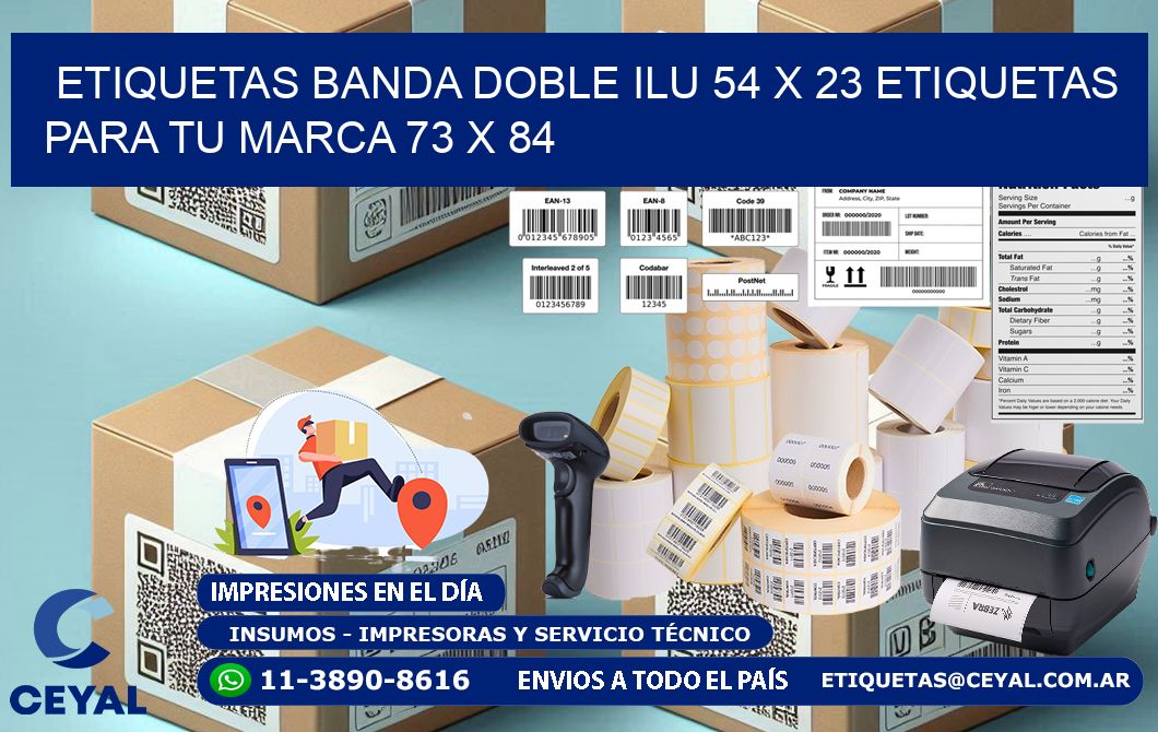 etiquetas banda doble ilu 54 x 23 etiquetas para tu marca 73 x 84