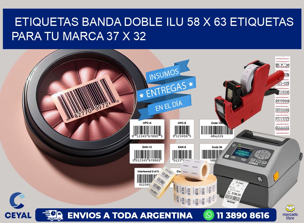 etiquetas banda doble ilu 58 x 63 etiquetas para tu marca 37 x 32