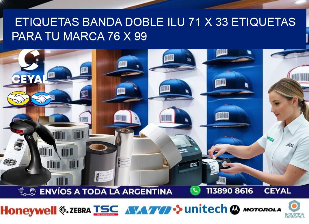 etiquetas banda doble ilu 71 x 33 etiquetas para tu marca 76 x 99