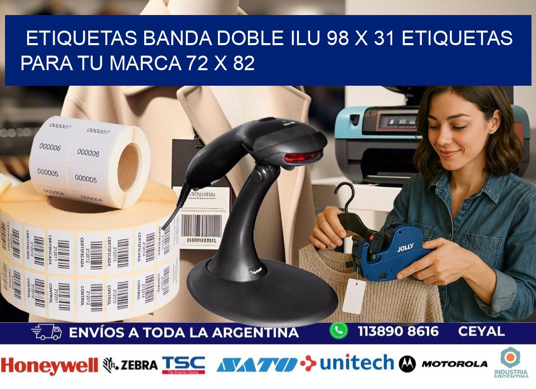 etiquetas banda doble ilu 98 x 31 etiquetas para tu marca 72 x 82