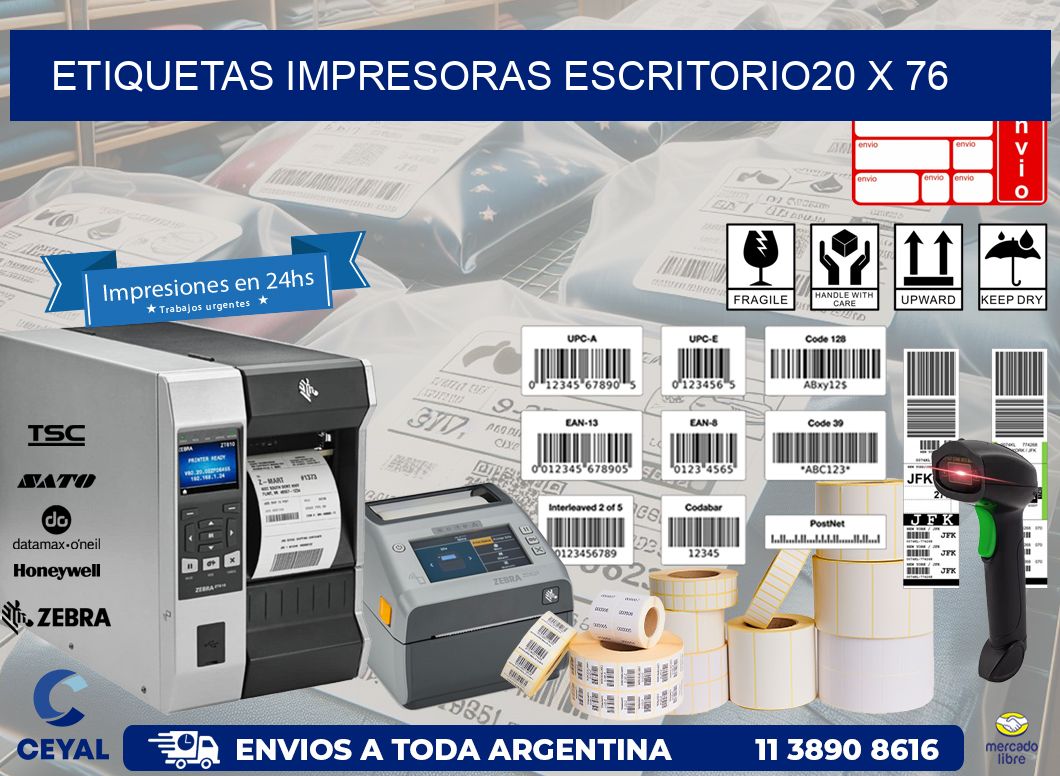 etiquetas impresoras escritorio20 x 76