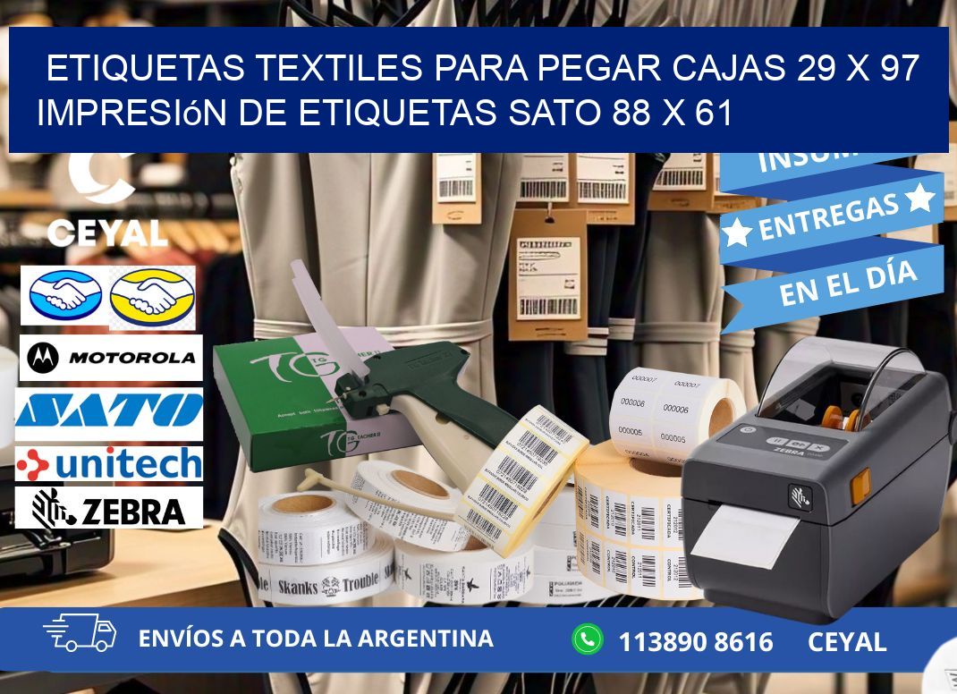 etiquetas textiles para pegar cajas 29 x 97 impresión de etiquetas sato 88 x 61