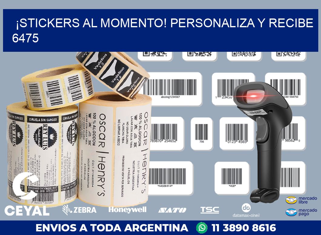 ¡Stickers al Momento! Personaliza y Recibe 6475