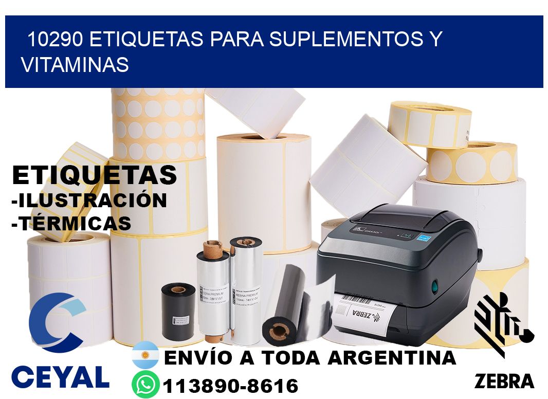 10290 Etiquetas para suplementos y vitaminas