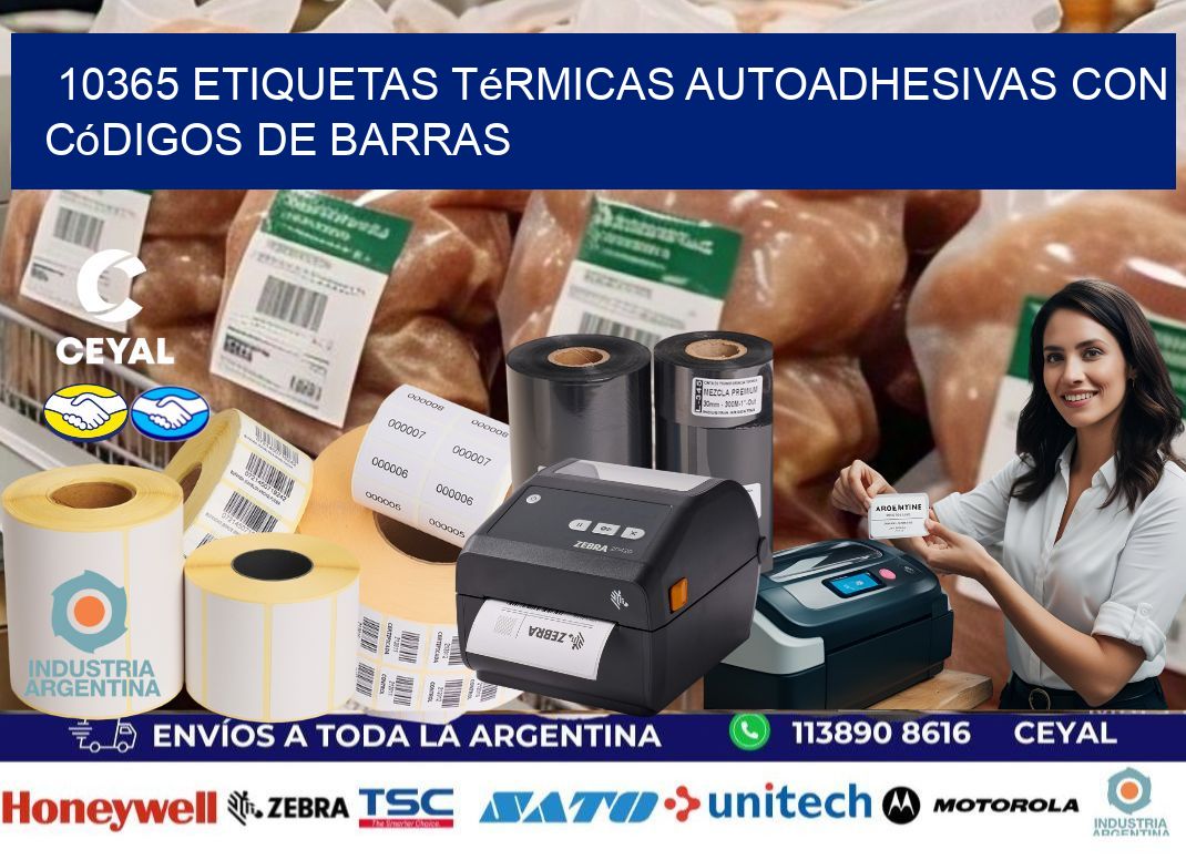 10365 Etiquetas térmicas autoadhesivas con códigos de barras