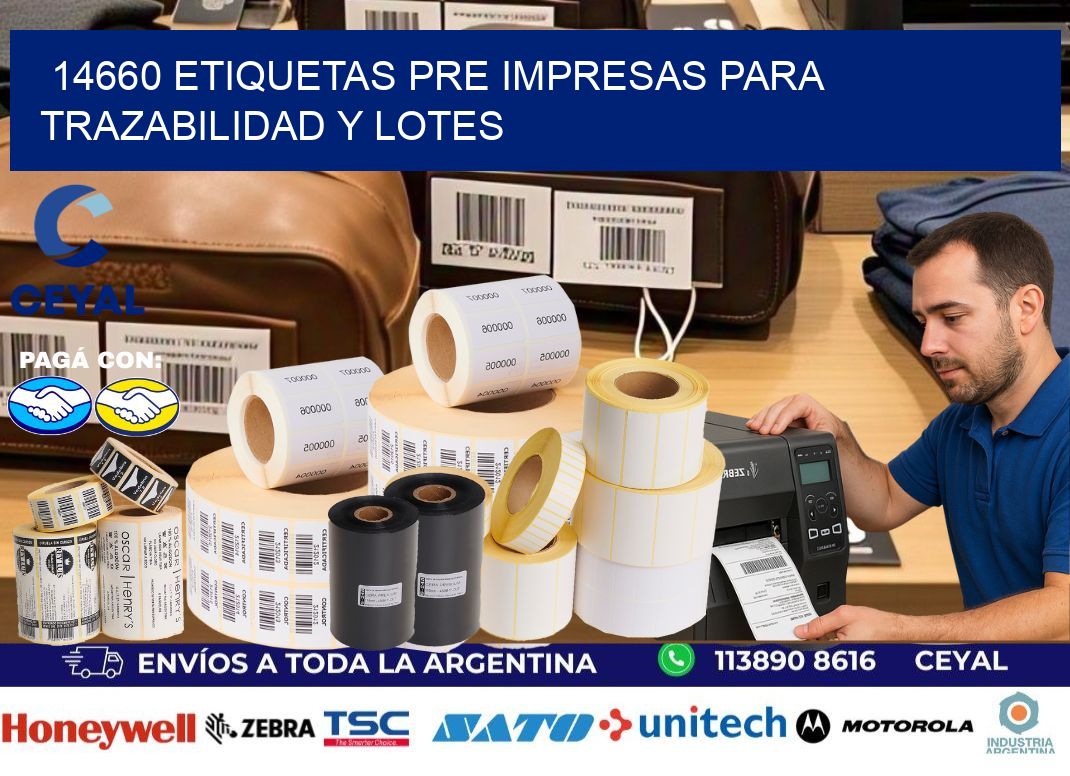 14660 etiquetas pre impresas para trazabilidad y lotes