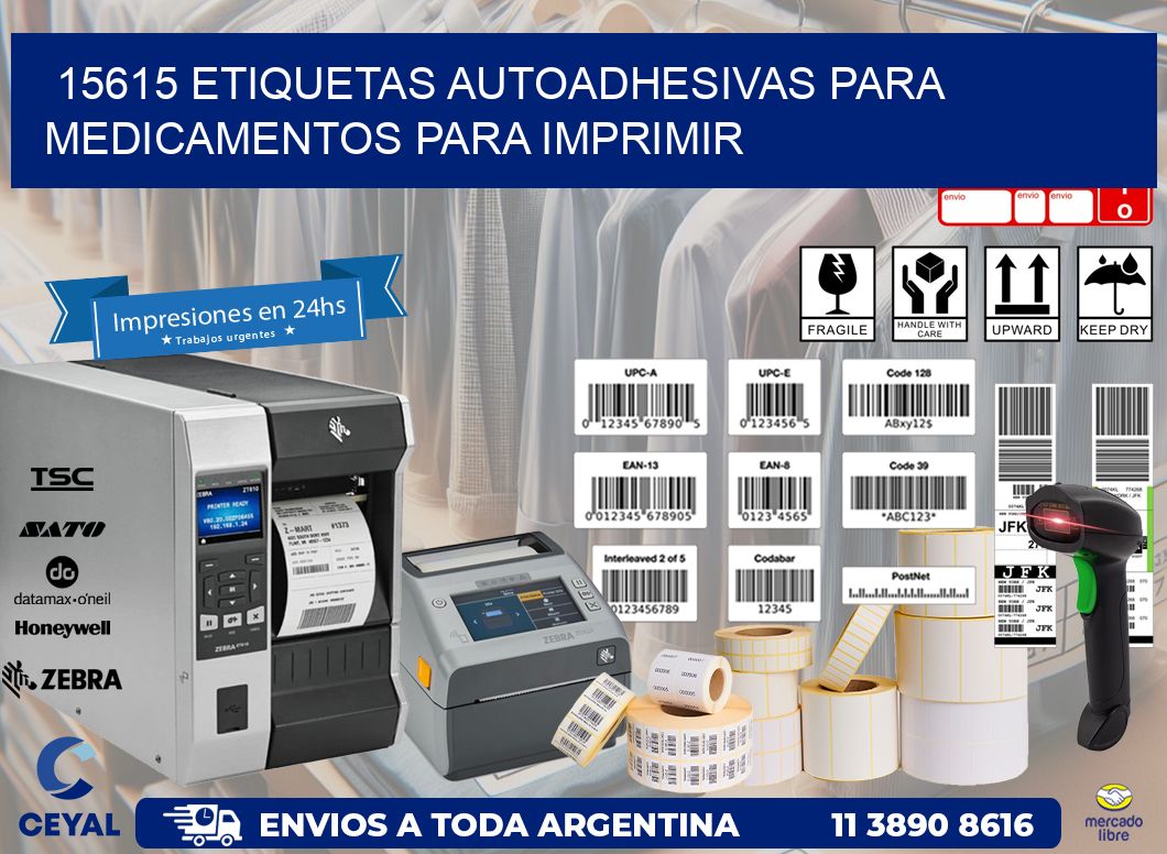 15615 Etiquetas autoadhesivas para medicamentos para imprimir