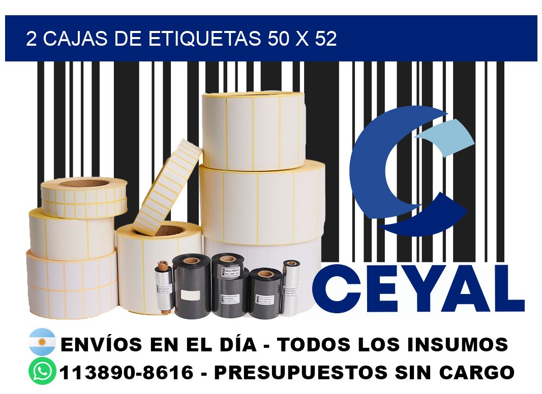 2 cajas de etiquetas 50 x 52