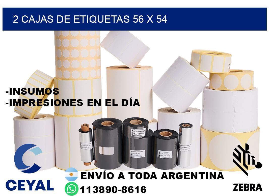 2 cajas de etiquetas 56 x 54