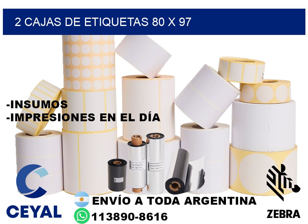 2 cajas de etiquetas 80 x 97