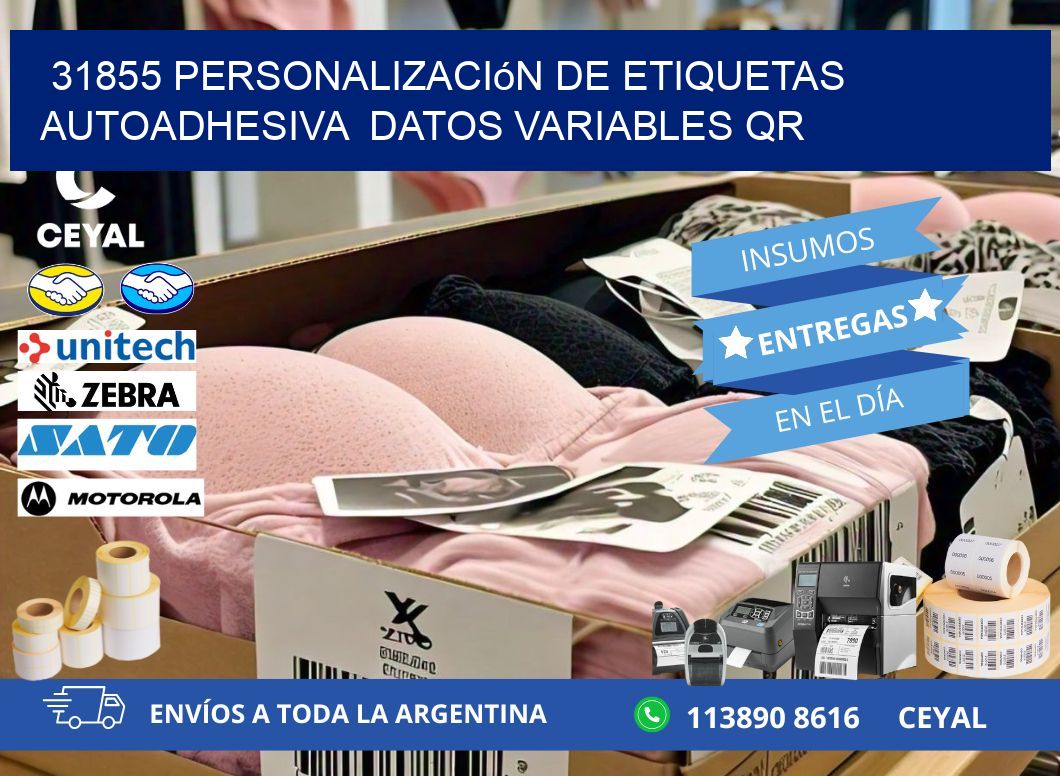 31855 Personalización de etiquetas autoadhesiva datos variables QR