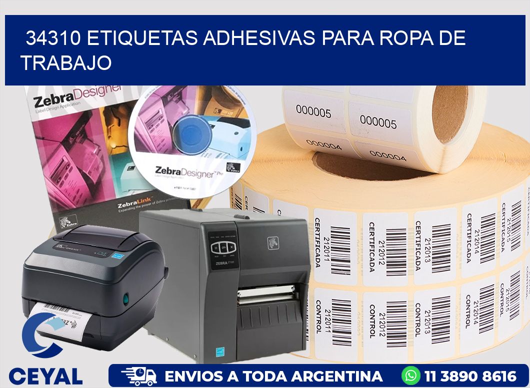 34310 Etiquetas adhesivas para ropa de trabajo