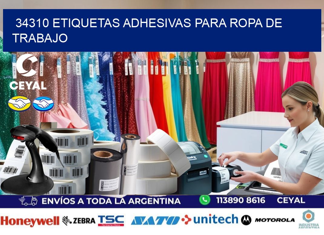 34310 Etiquetas adhesivas para ropa de trabajo